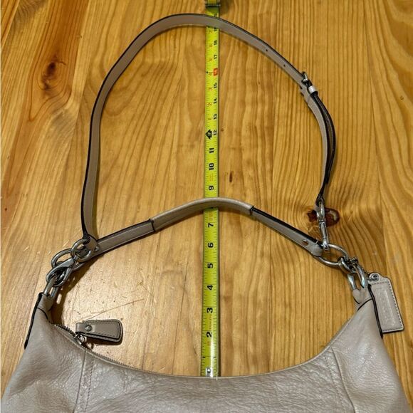 Coach Kristin Leather Large Hobo F22309 Champagne Silver Shoulder Handbag Purse - Picture 9 of 12